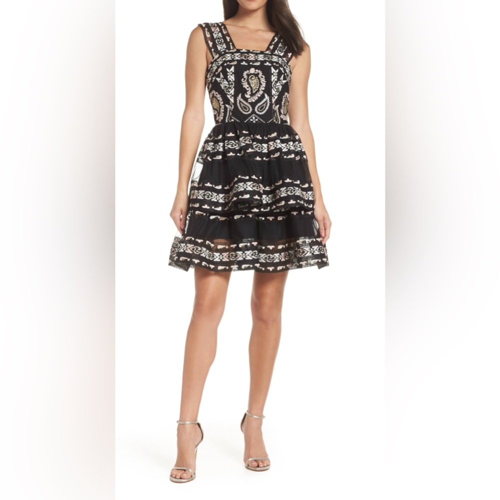 Bronx and Banco Ethnos Lace Fit & Flare Dress Size AU 10/US 6